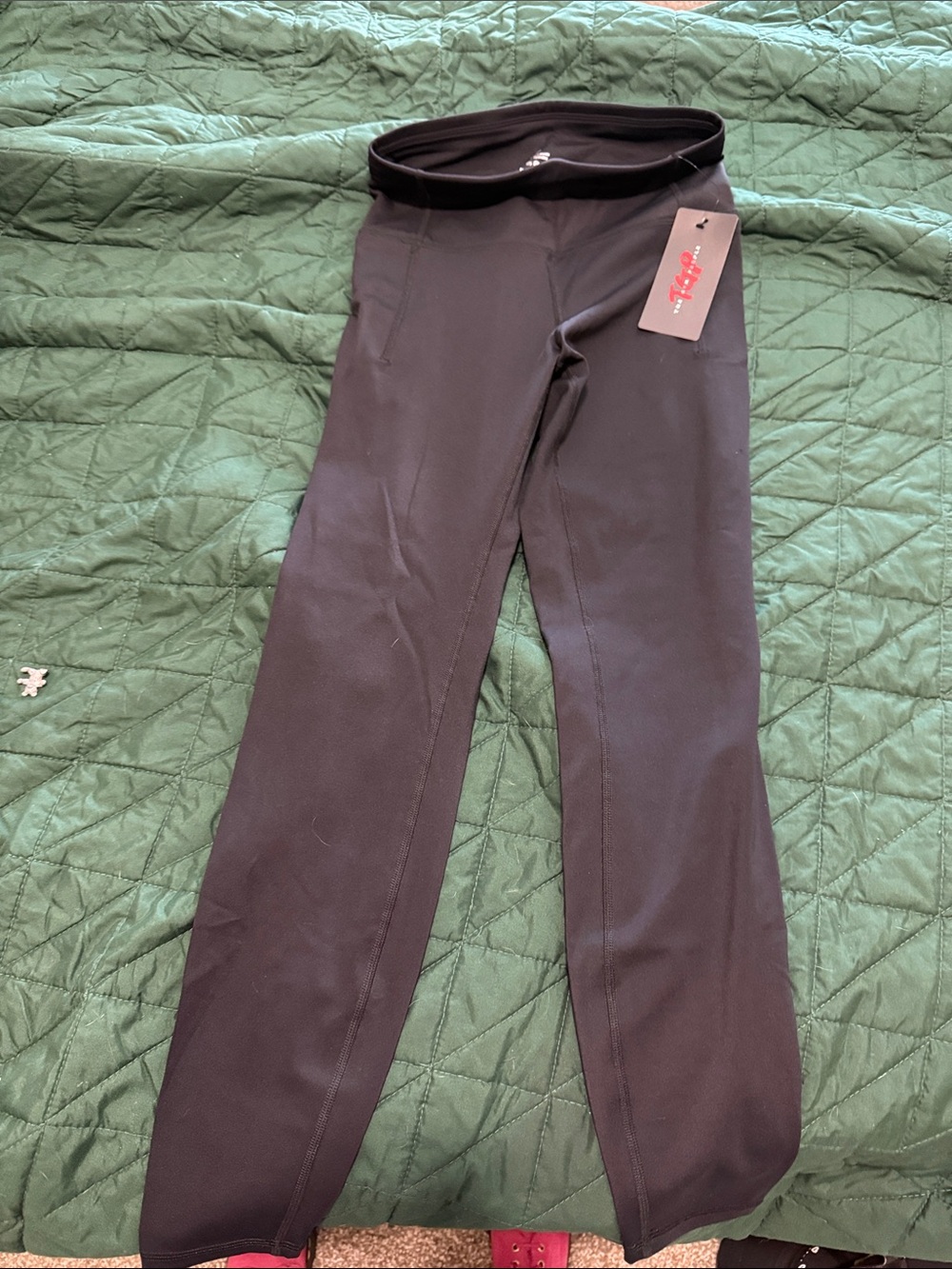 High-Rise Black Leggings with Supportive Wide Waistband